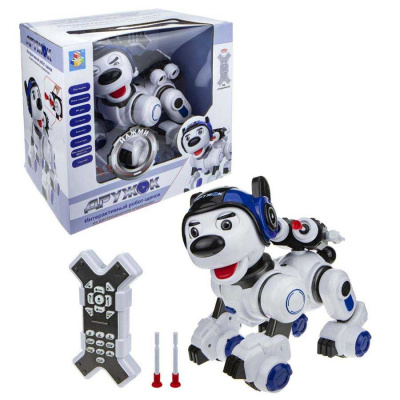 Интерактивный радиоуправляемый щенок-робот Дружок 1toy Т16453